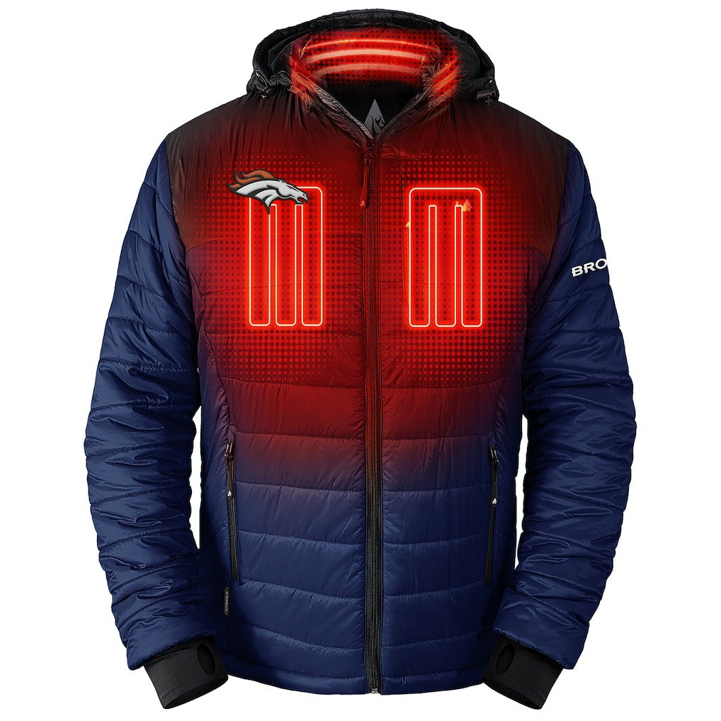 ActionHeat 5V Battery Heated Colorblock Full-Zip Puffer Jacket - Denver Broncos