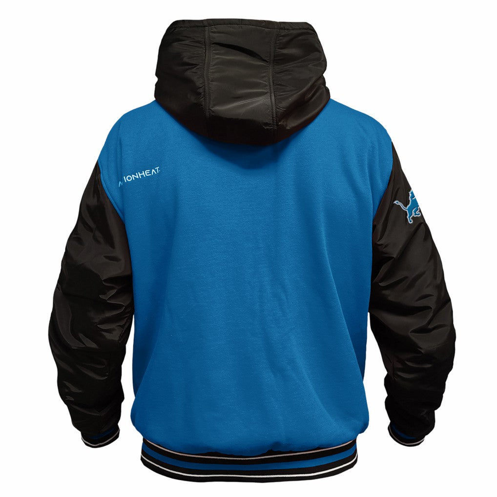 ActionHeat 5V Battery Heated Full-Snap Varsity Jacket - Detroit Lions