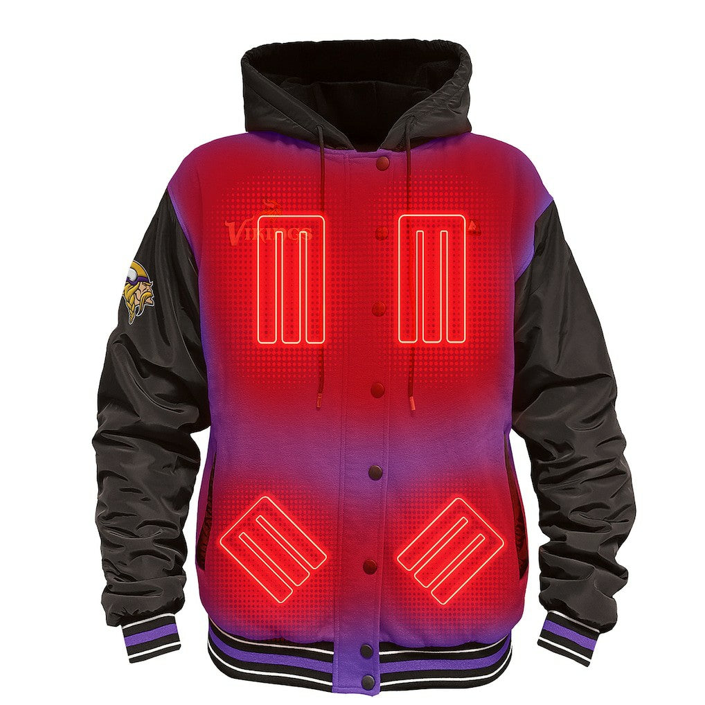 ActionHeat 5V Battery Heated Full-Snap Varsity Jacket - Minnesota Vikings