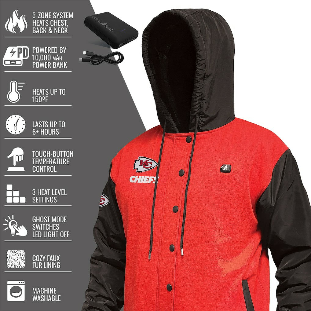 ActionHeat 5V Battery Heated Full-Snap Varsity Jacket - Kansas City Chiefs