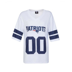 Cuce Women's Rhinestone V-Neck Tunic - New England Patriots