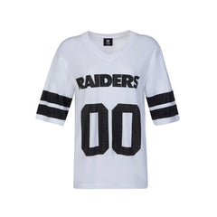 Cuce Women's Rhinestone V-Neck Tunic - Las Vegas Raiders