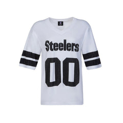 Cuce Women's Rhinestone V-Neck Tunic - Pittsburgh Steelers