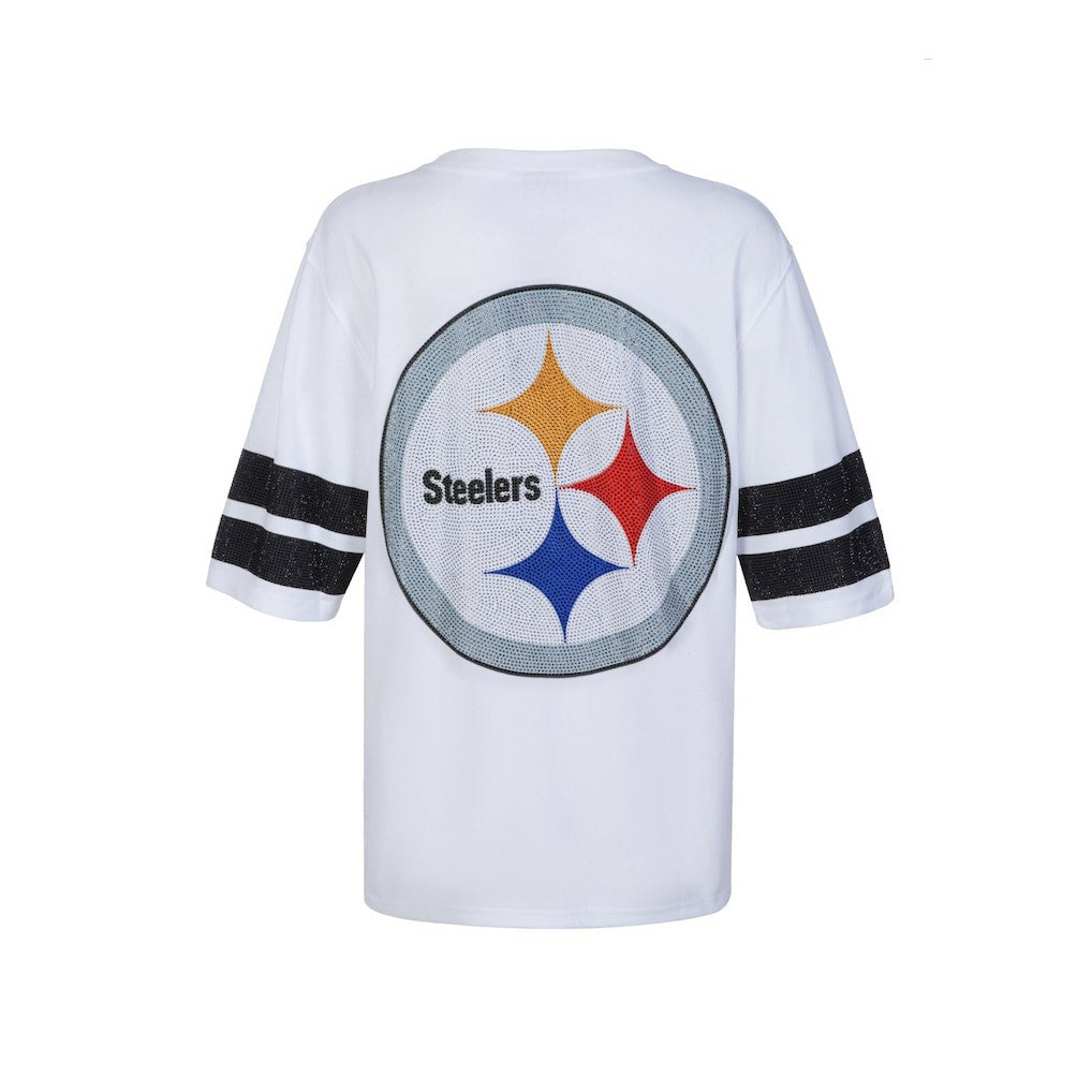 Cuce Women's Rhinestone V-Neck Tunic - Pittsburgh Steelers