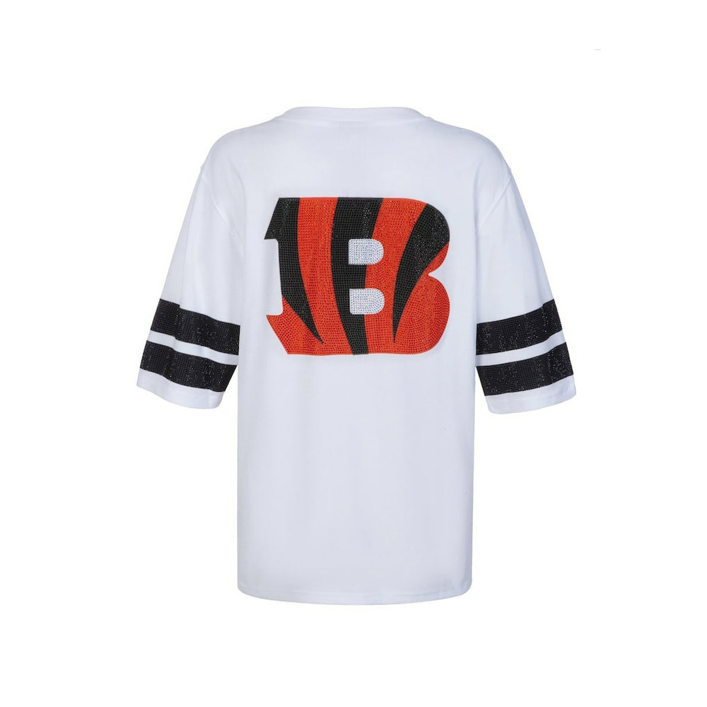 Cuce Women's Rhinestone V-Neck Tunic - Cincinnati Bengals