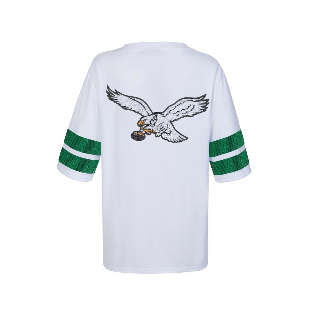 Cuce Women's Rhinestone V-Neck Tunic - Philadelphia Eagles