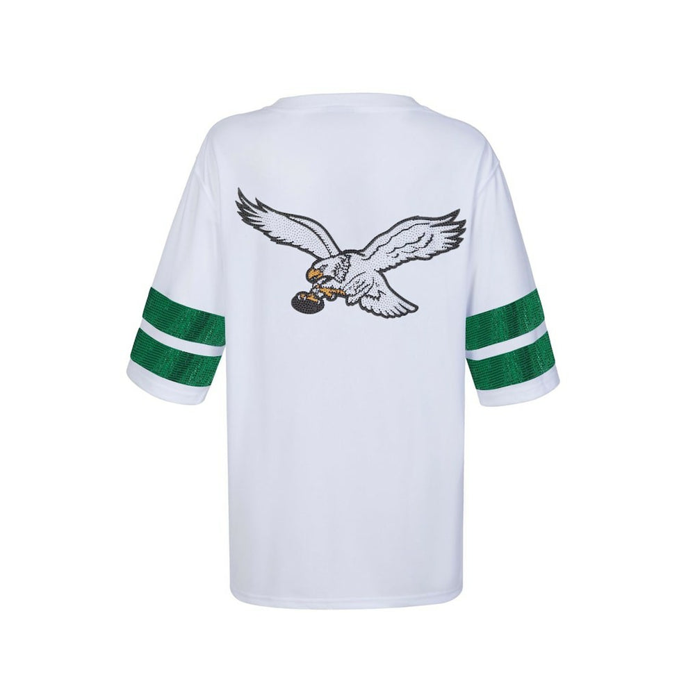 Cuce Women's Rhinestone V-Neck Tunic - Philadelphia Eagles