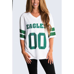 Cuce Women's Rhinestone V-Neck Tunic - Philadelphia Eagles