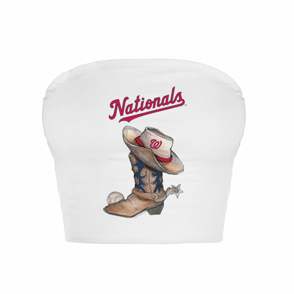 MLB Washington Nationals Tiny Turnip Women's Cowboy Boot Crop Tube Top