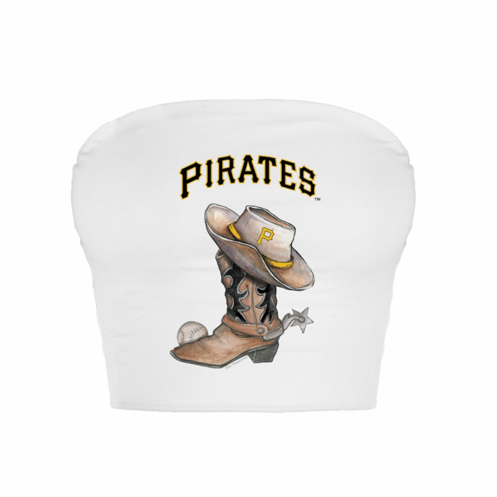 MLB Pittsburgh Pirates Tiny Turnip Women's Cowboy Boot Crop Tube Top