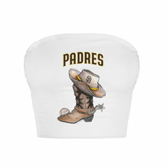 MLB San Diego Padres Tiny Turnip Women's Cowboy Boot Crop Tube Top