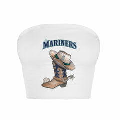 MLB Seattle Mariners Tiny Turnip Women's Cowboy Boot Crop Tube Top