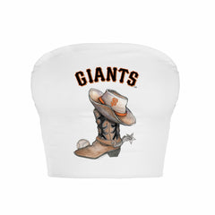 MLB San Francisco Giants Tiny Turnip Women's Cowboy Boot Crop Tube Top