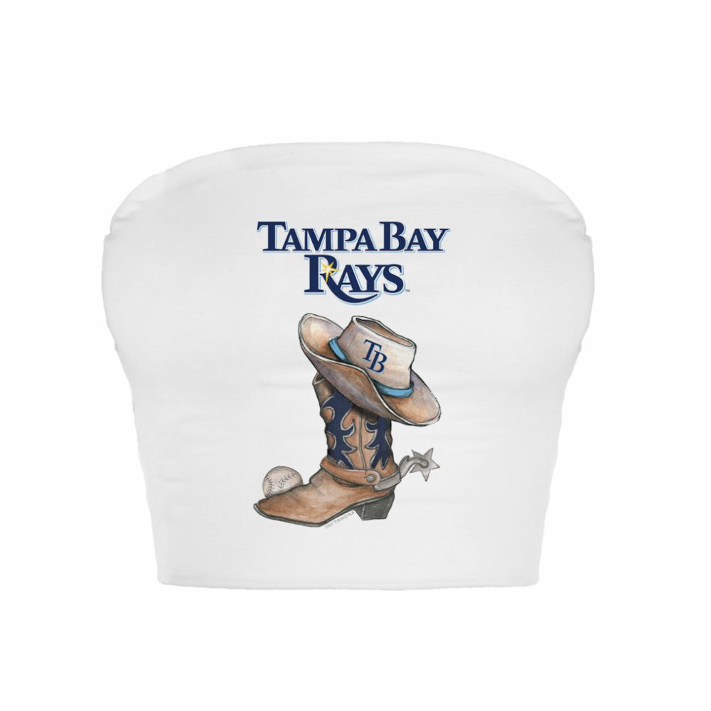 MLB Tampa Bay Rays Tiny Turnip Women's Cowboy Boot Crop Tube Top