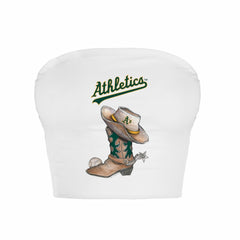 MLB Athletics Tiny Turnip Women's Cowboy Boot Crop Tube Top