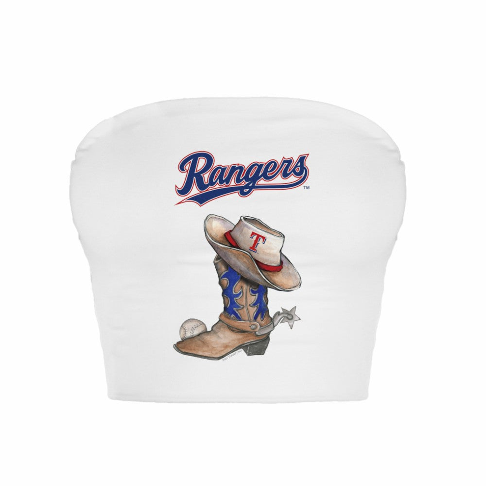 MLB Texas Rangers Tiny Turnip Women's Cowboy Boot Crop Tube Top