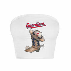 MLB Cleveland Guardians Tiny Turnip Women's Cowboy Boot Crop Tube Top