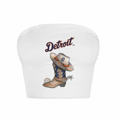 MLB Detroit Tigers Tiny Turnip Women's Cowboy Boot Crop Tube Top
