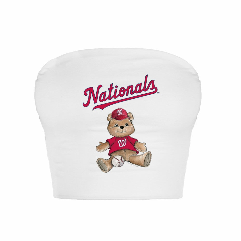 MLB Washington Nationals Tiny Turnip Women's Teddy Bear Crop Tube Top