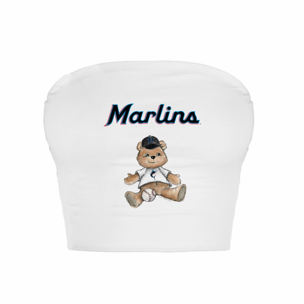 MLB Miami Marlins Tiny Turnip Women's Teddy Bear Crop Tube Top