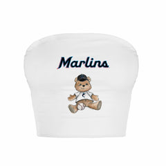 MLB Miami Marlins Tiny Turnip Women's Teddy Bear Crop Tube Top