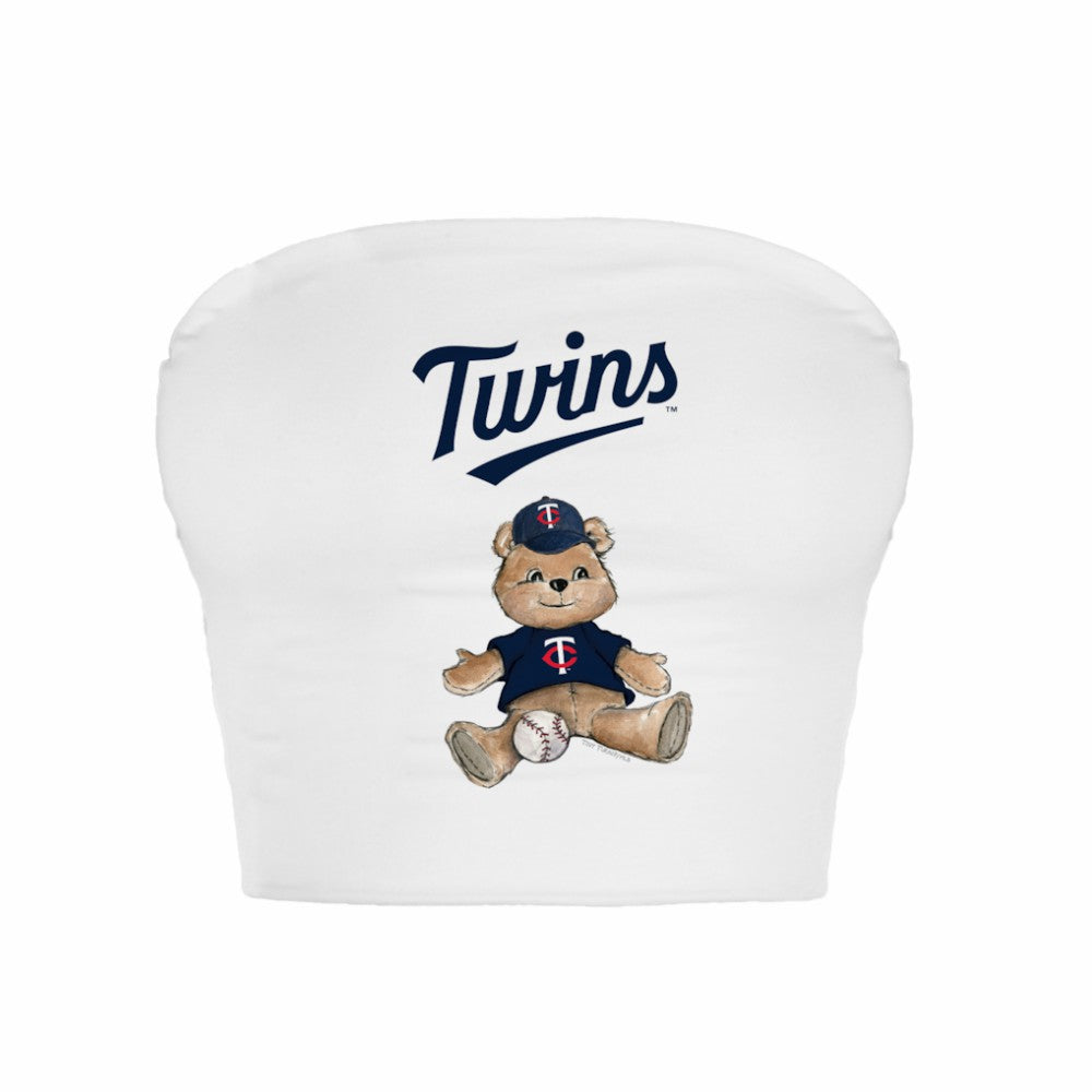 MLB Minnesota Twins Tiny Turnip Women's Teddy Bear Crop Tube Top