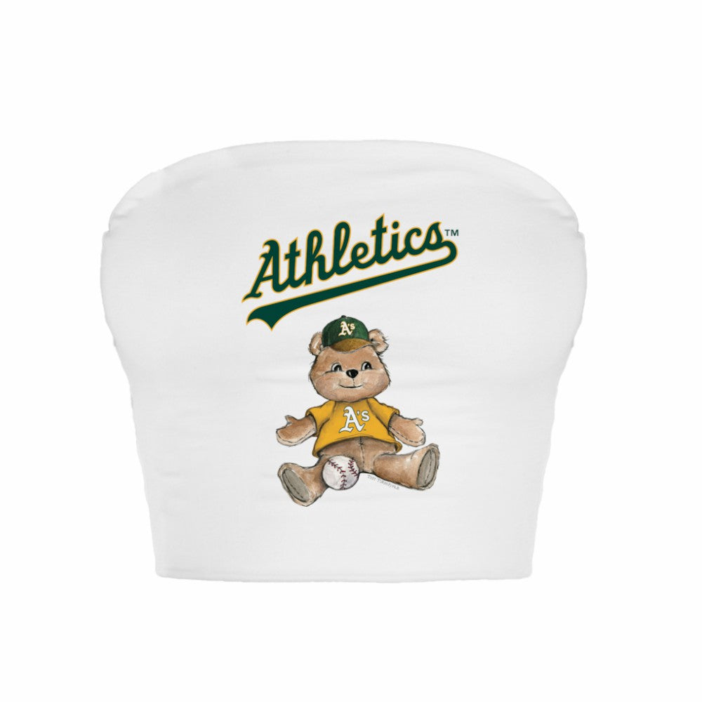 MLB Athletics Tiny Turnip Women's Teddy Bear Crop Tube Top