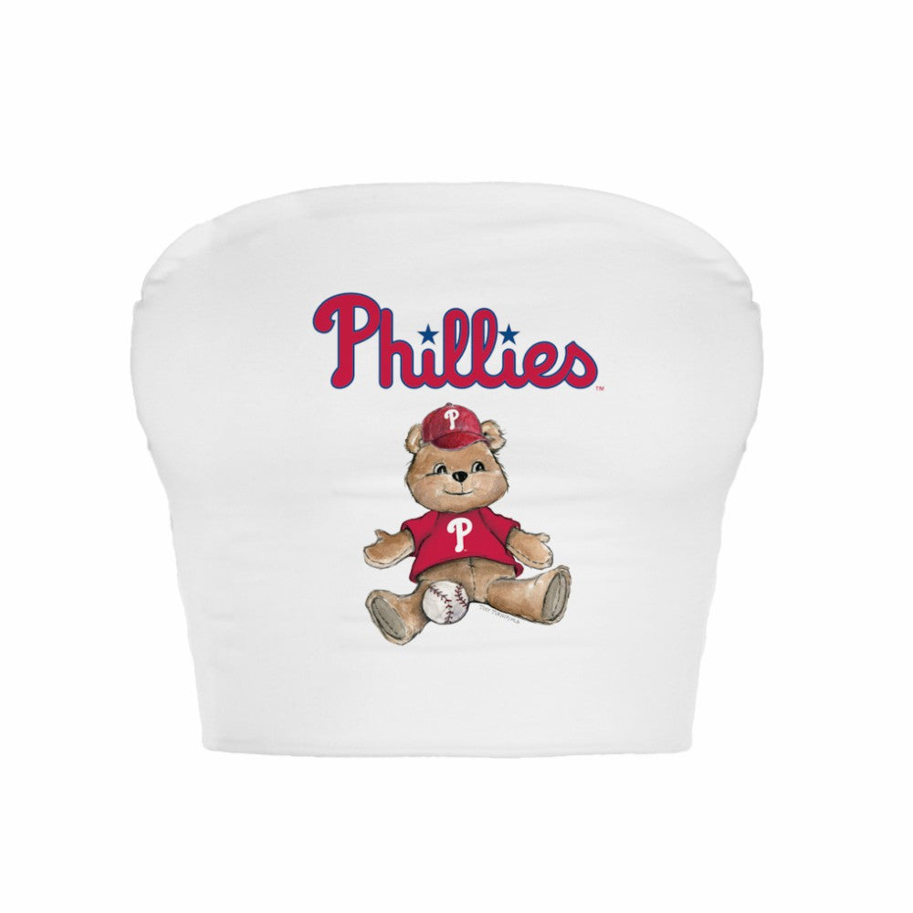 MLB Philadelphia Phillies Tiny Turnip Women's Teddy Bear Crop Tube Top
