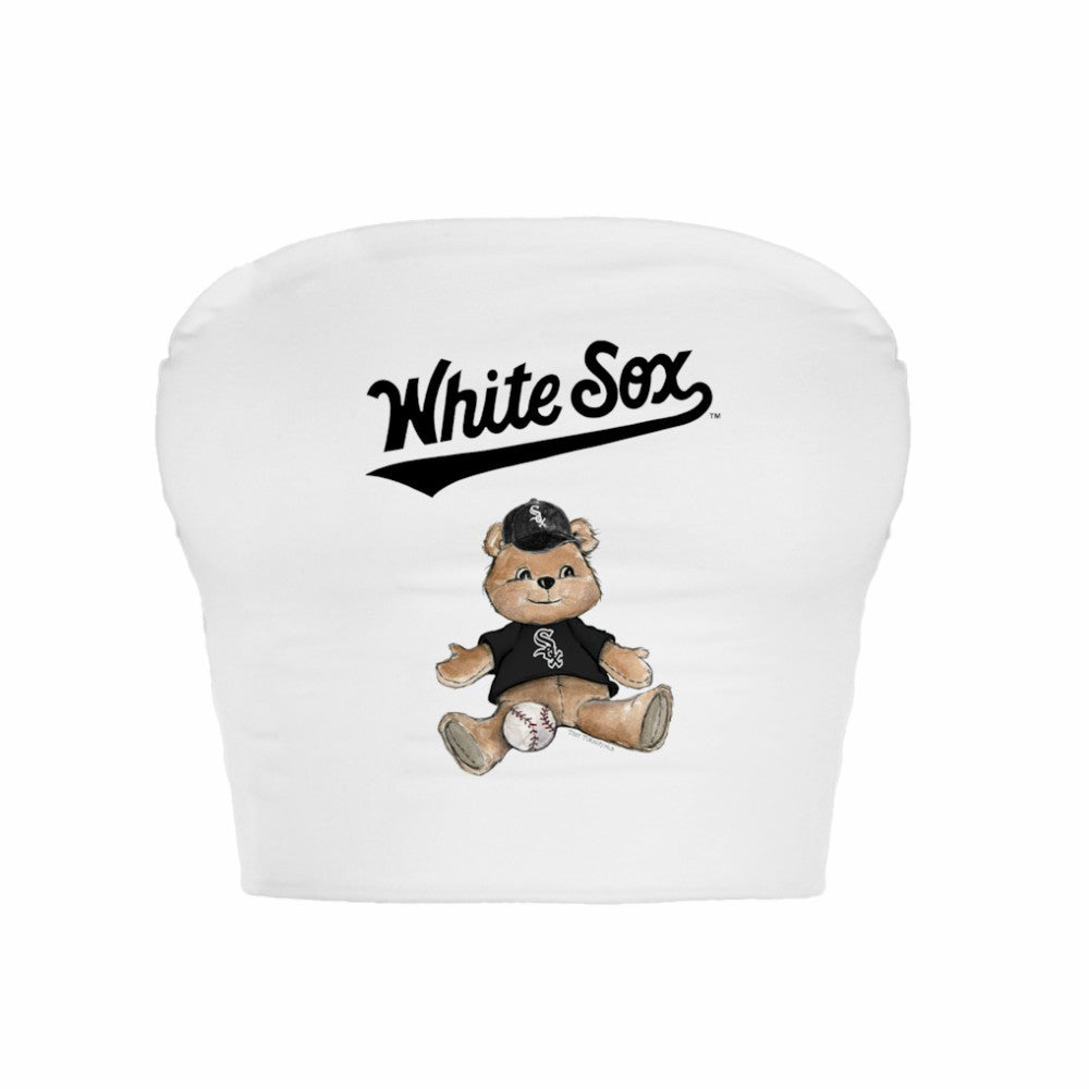 MLB Chicago White Sox Tiny Turnip Women's Teddy Bear Crop Tube Top