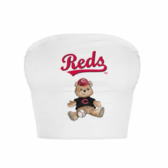 MLB Cincinnati Reds Tiny Turnip Women's Teddy Bear Crop Tube Top