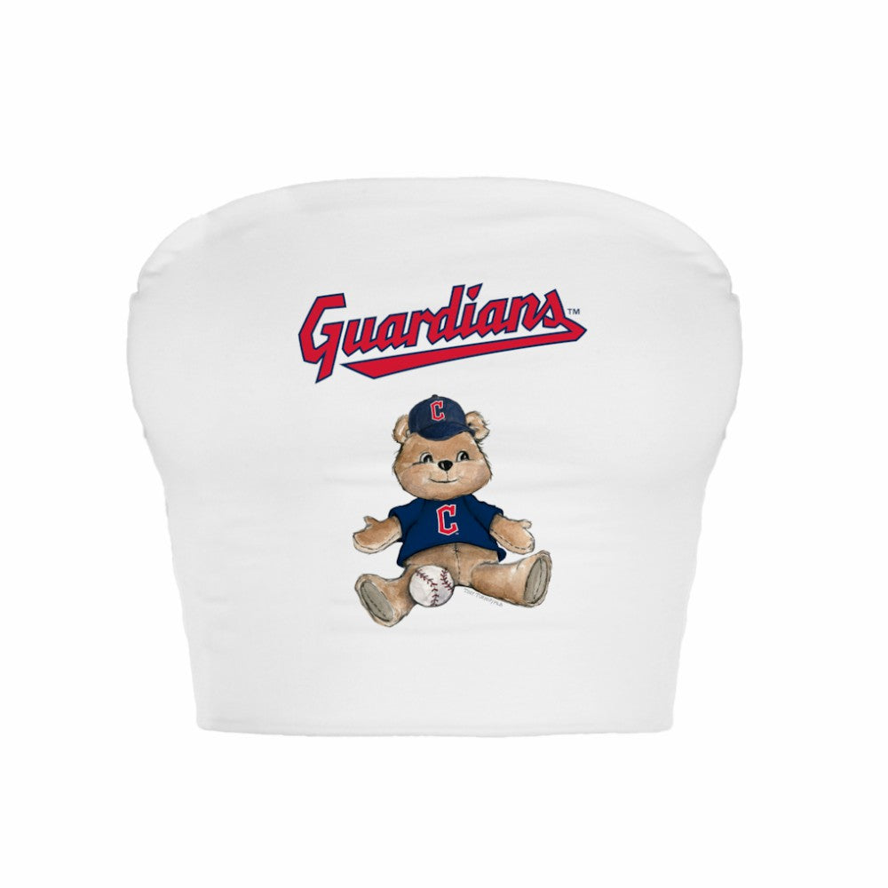 MLB Cleveland Guardians Tiny Turnip Women's Teddy Bear Crop Tube Top
