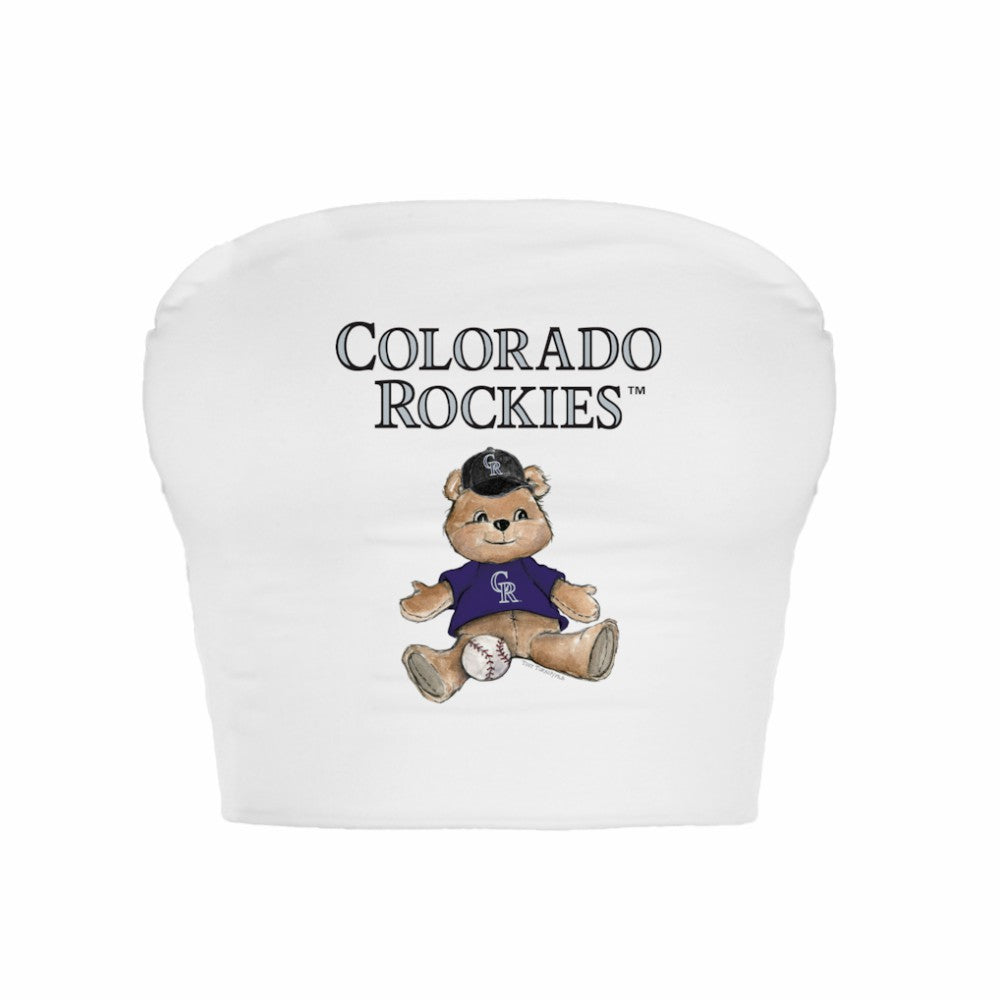 MLB Colorado Rockies Tiny Turnip Women's Teddy Bear Crop Tube Top