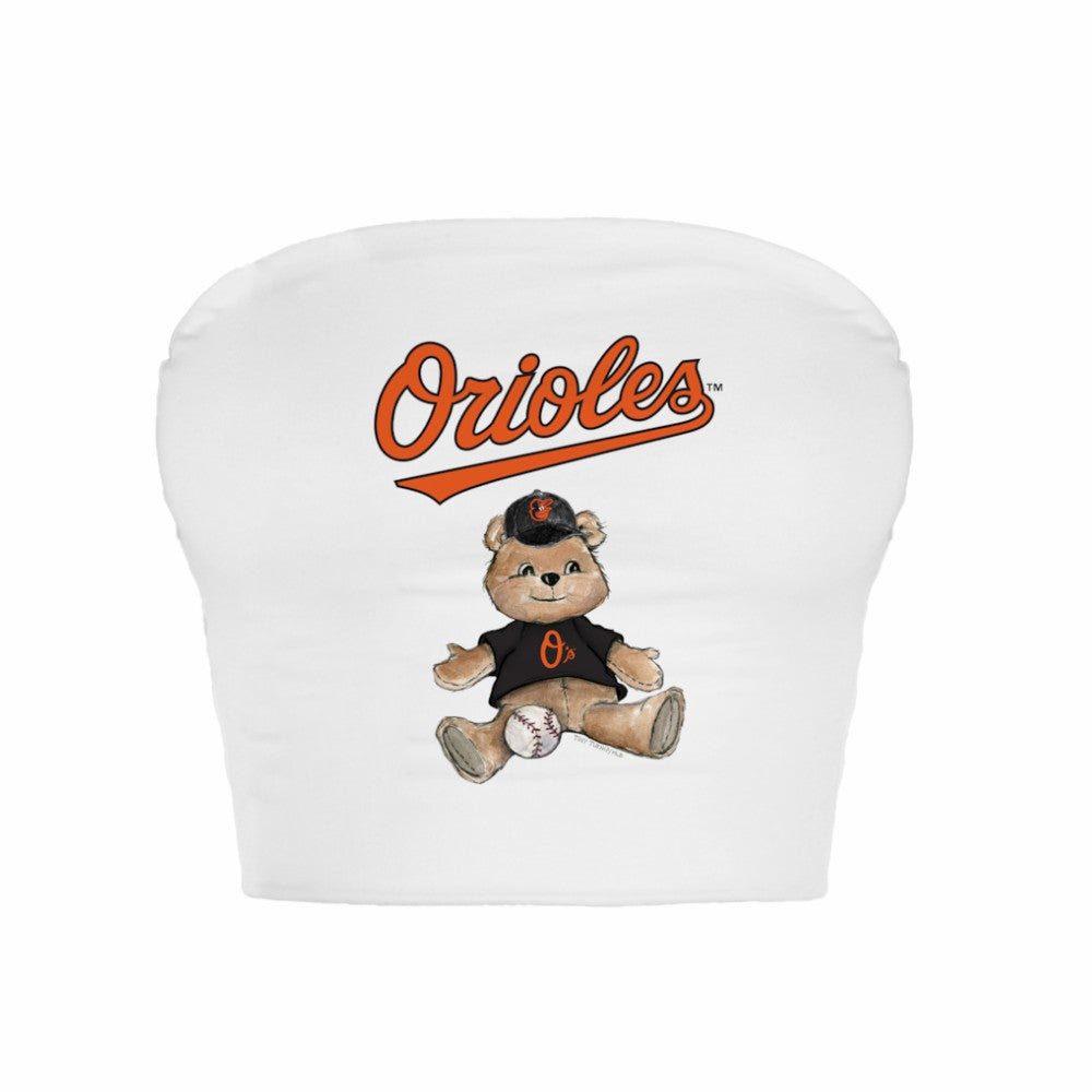 MLB Baltimore Orioles Tiny Turnip Women's Teddy Bear Crop Tube Top
