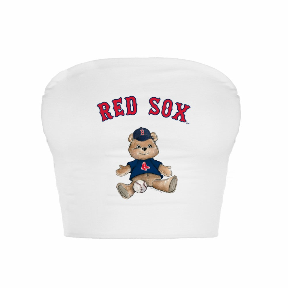 MLB Boston Red Sox Tiny Turnip Women's Teddy Bear Crop Tube Top