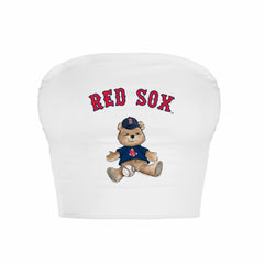 MLB Boston Red Sox Tiny Turnip Women's Teddy Bear Crop Tube Top