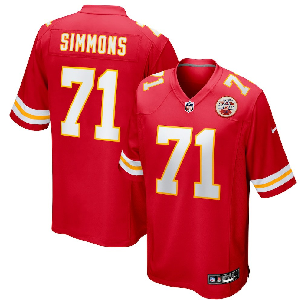 Josh Simmons  Team Game Jersey - Kansas City Chiefs
