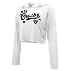Maxx Crosby  Majestic Threads Women's Glitter Wordmark Hoodie - Las Vegas Raiders