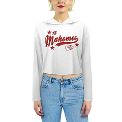 Patrick Mahomes  Majestic Threads Women's Glitter Wordmark Hoodie - Kansas City Chiefs