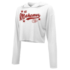 Patrick Mahomes  Majestic Threads Women's Glitter Wordmark Hoodie - Kansas City Chiefs
