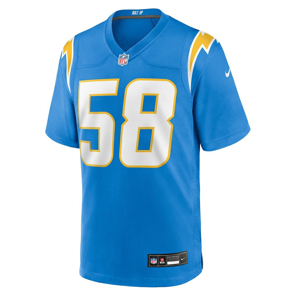 Marlowe Wax  Team Game Jersey - Los Angeles Chargers