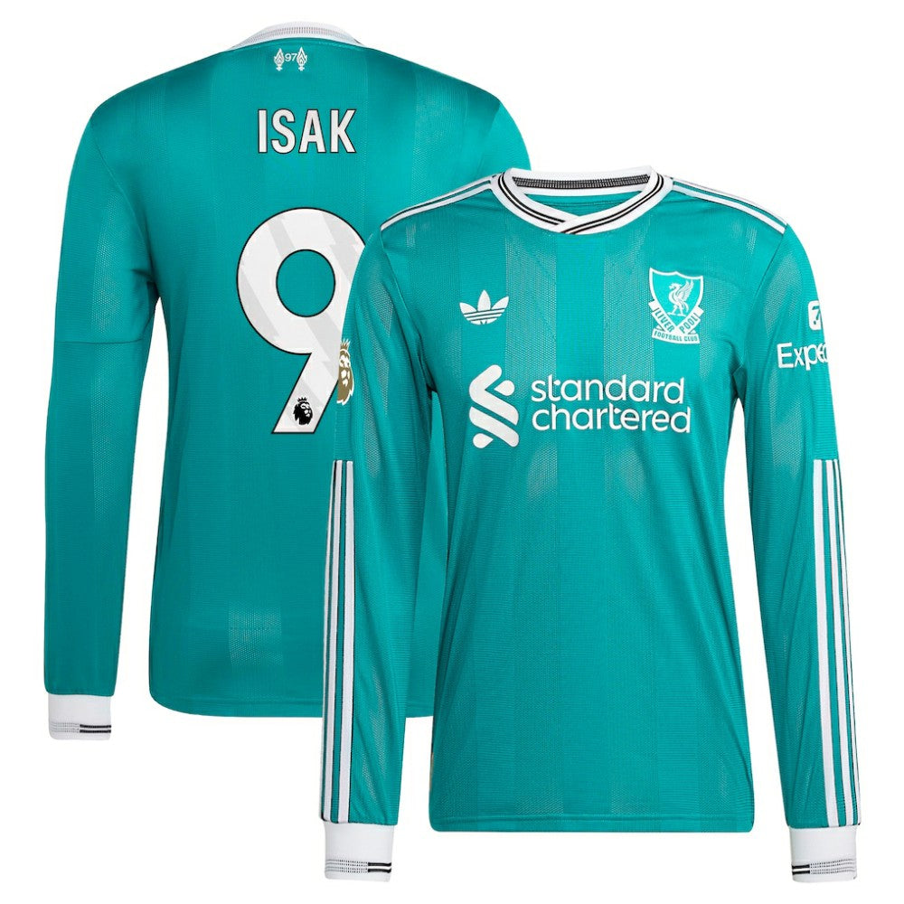 Alexander Isak Liverpool 2025/26 Third Long Sleeve Player Jersey - Adidas Green