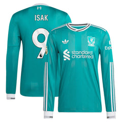 Alexander Isak Liverpool 2025/26 Third Long Sleeve Player Jersey - Adidas Green