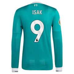 Alexander Isak Liverpool 2025/26 Third Long Sleeve Player Jersey - Adidas Green