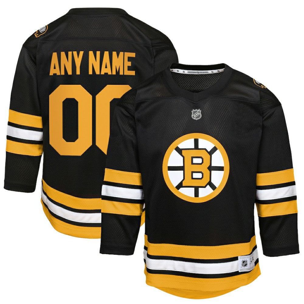 NHL Black Boston Bruins Youth Home Custom Replica Jersey