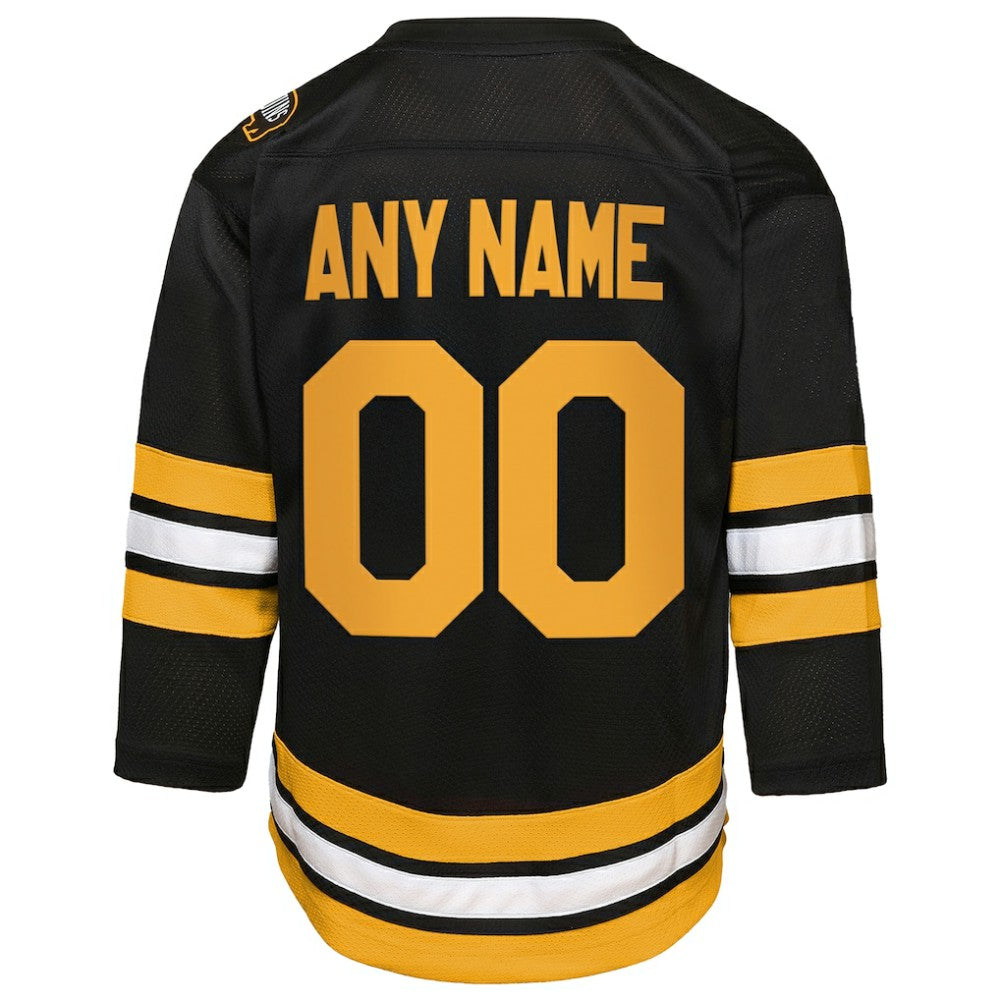 NHL Black Boston Bruins Youth Home Custom Replica Jersey
