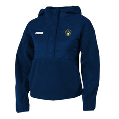 MLB Milwaukee Brewers Columbia Women's Cloud Point Hooded Fleece Half-Snap Pullover Jacket
