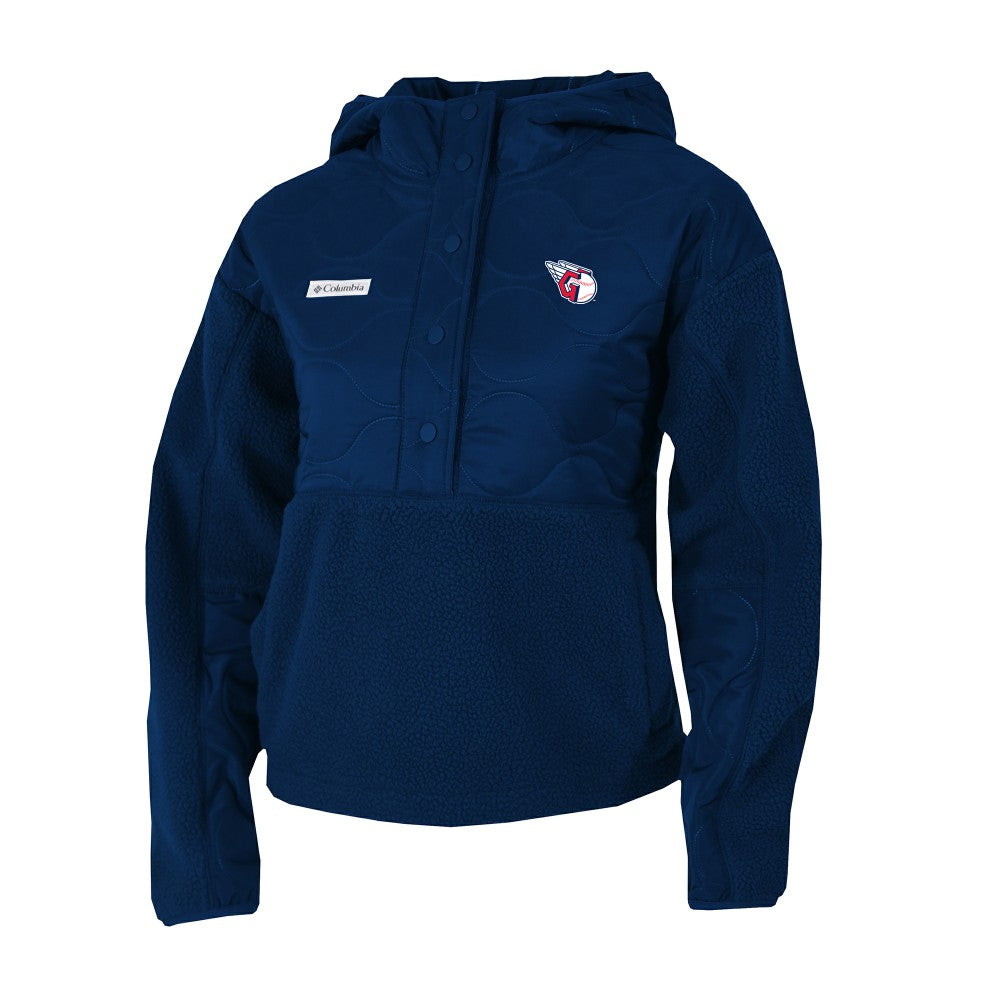 MLB Cleveland Guardians Columbia Women's Cloud Point Hooded Fleece Half-Snap Pullover Jacket