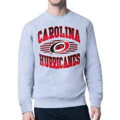 NHL Gray Carolina Hurricanes Starter Team Grit Graphic Fleece Pullover Sweatshirt