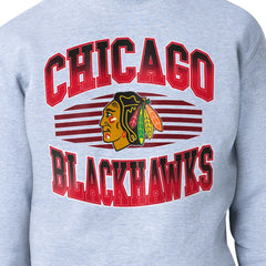 NHL Gray Chicago Blackhawks Starter Team Grit Graphic Fleece Pullover Sweatshirt