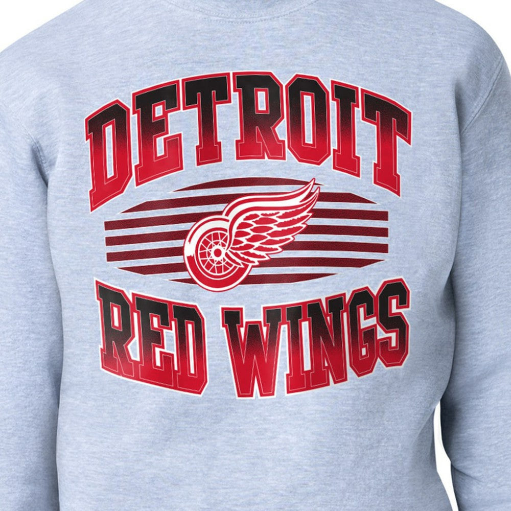 NHL Gray Detroit Red Wings Starter Team Grit Graphic Fleece Pullover Sweatshirt